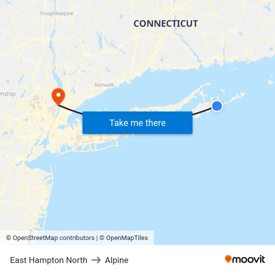 East Hampton North to Alpine map