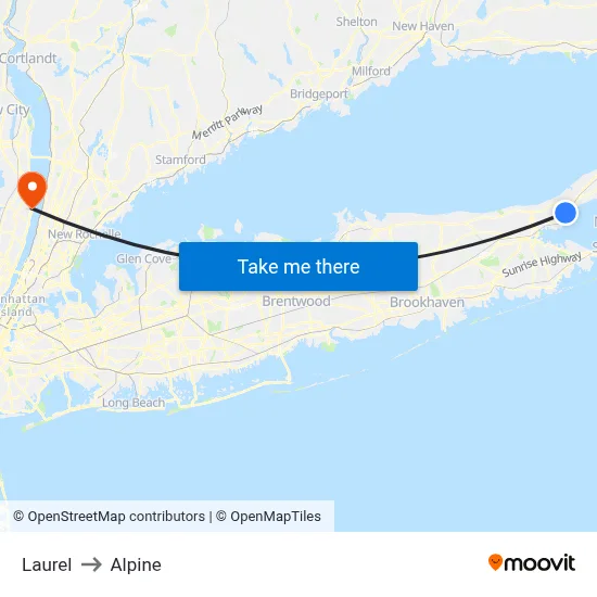 Laurel to Alpine map