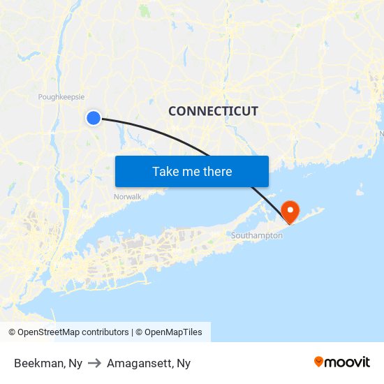 Beekman, Ny to Amagansett, Ny map