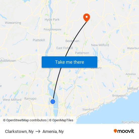 Clarkstown, Ny to Amenia, Ny map