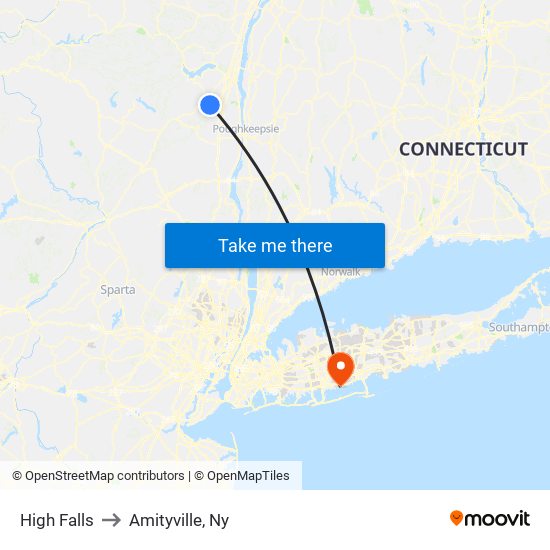 High Falls to Amityville, Ny map