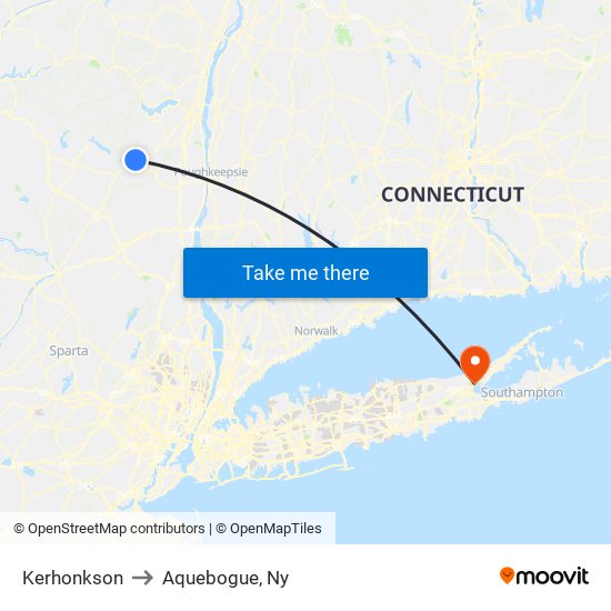 Kerhonkson to Aquebogue, Ny map