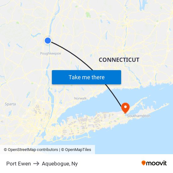 Port Ewen to Aquebogue, Ny map