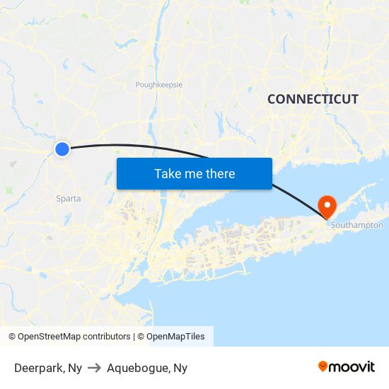 Deerpark, Ny to Aquebogue, Ny map