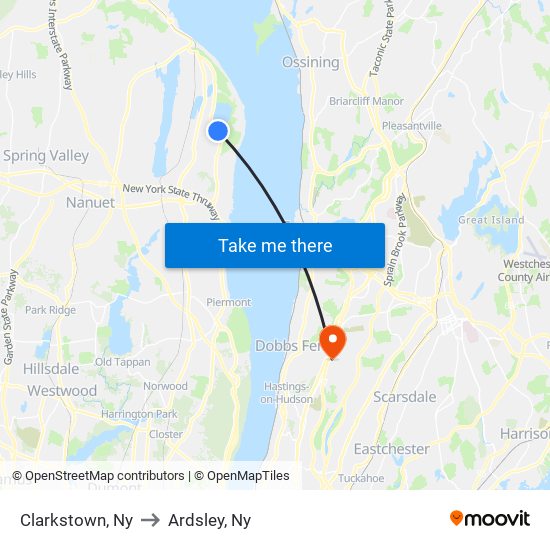 Clarkstown, Ny to Ardsley, Ny map