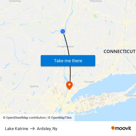 Lake Katrine to Ardsley, Ny map