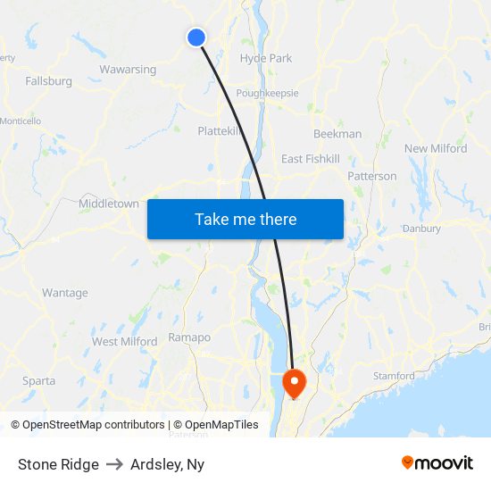 Stone Ridge to Ardsley, Ny map