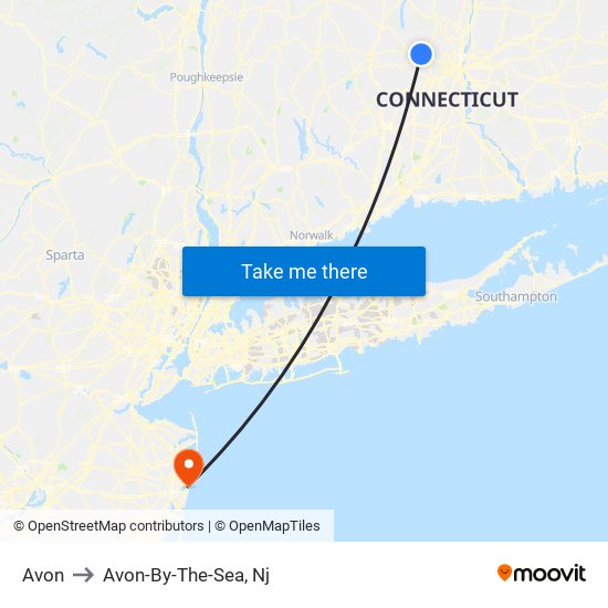 Avon to Avon-By-The-Sea, Nj map