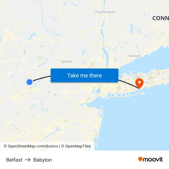 Belfast to Babylon map