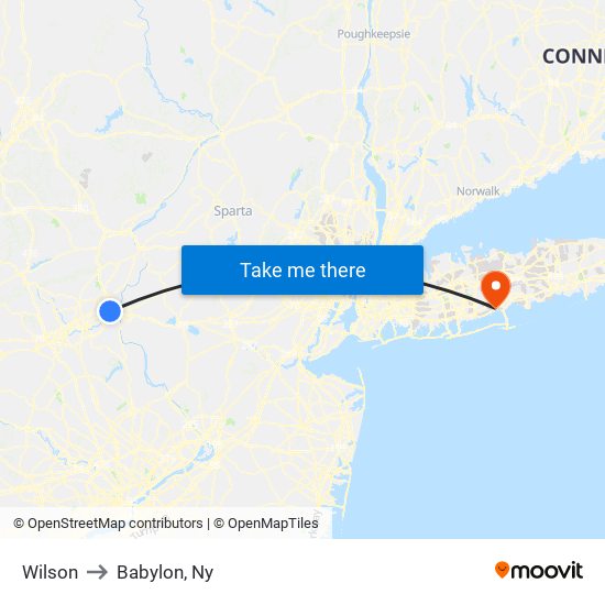 Wilson to Babylon, Ny map