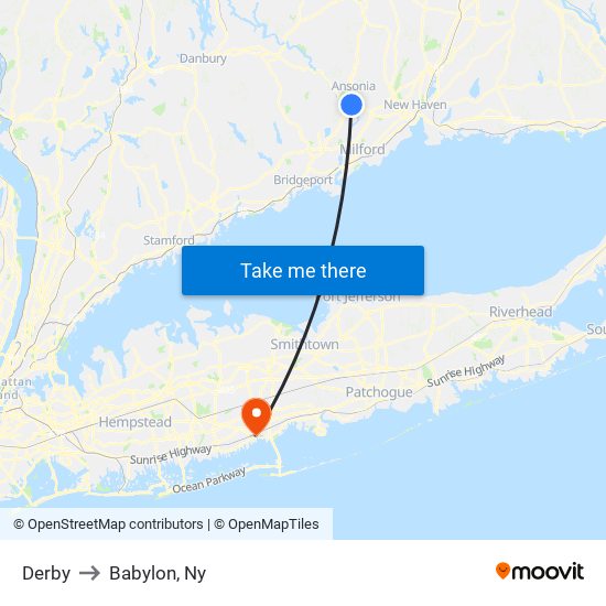 Derby to Babylon, Ny map