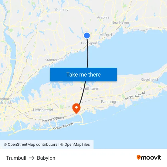 Trumbull to Babylon map