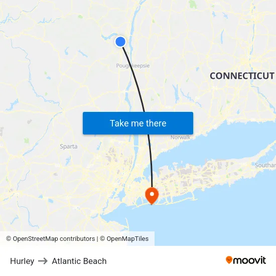 Hurley to Atlantic Beach map