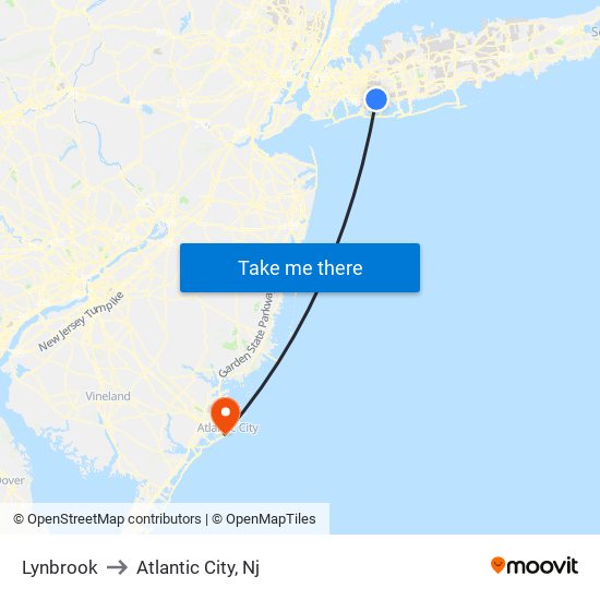 Lynbrook to Atlantic City Nj with public transportation