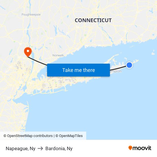 Napeague, Ny to Bardonia, Ny map