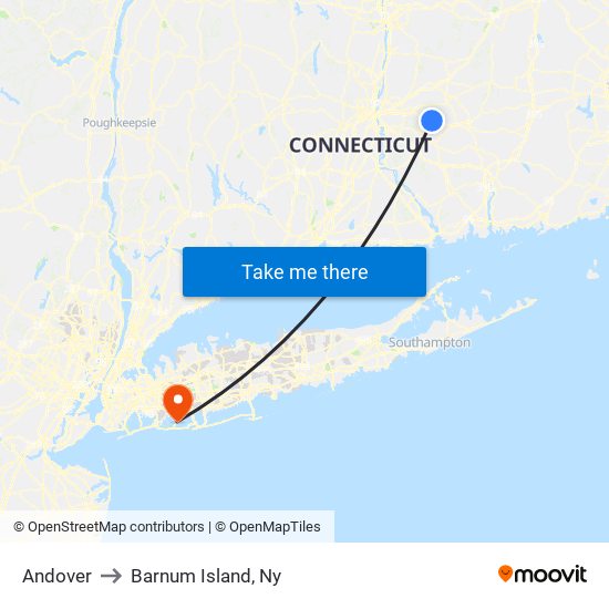 Andover to Barnum Island, Ny map