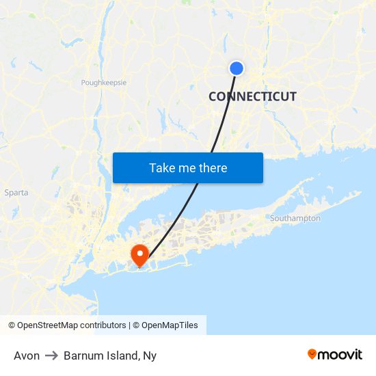 Avon to Barnum Island, Ny map