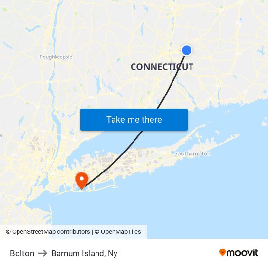 Bolton to Barnum Island, Ny map