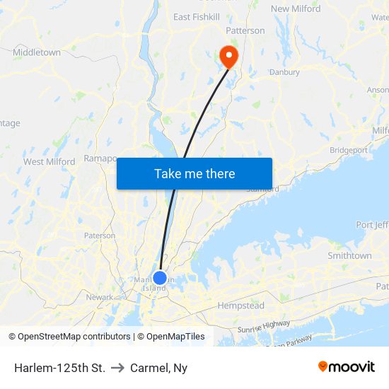 Harlem-125th St. to Carmel, Ny map