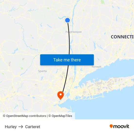 Hurley to Carteret map