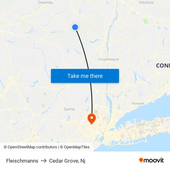 Fleischmanns to Cedar Grove, Nj map