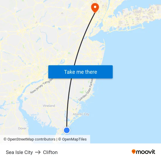 Sea Isle City to Clifton map