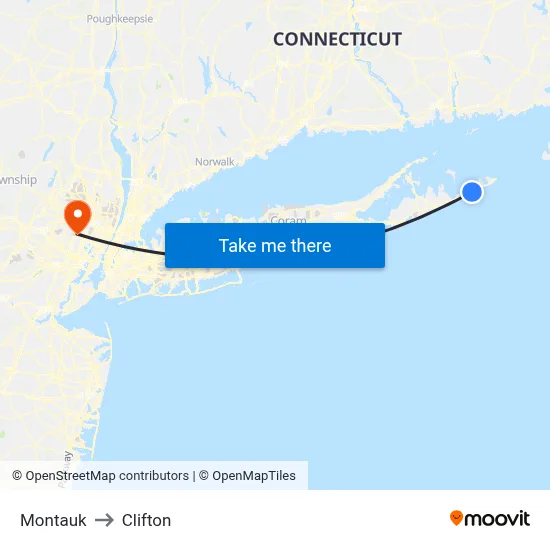 Montauk to Clifton map