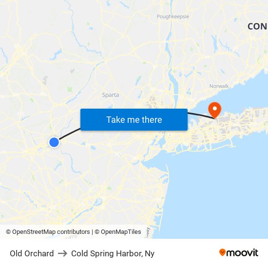 Old Orchard to Cold Spring Harbor, Ny map