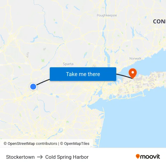 Stockertown to Cold Spring Harbor map