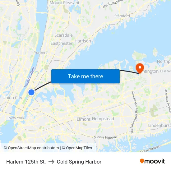 Harlem-125th St. to Cold Spring Harbor map