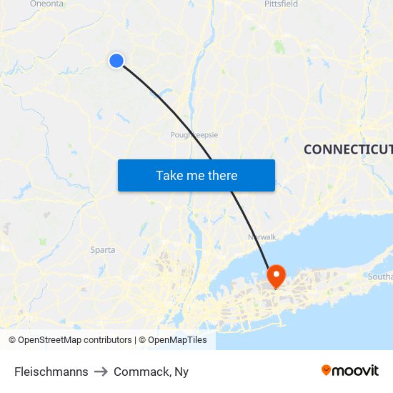 Fleischmanns to Commack, Ny map