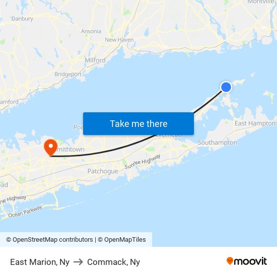 East Marion, Ny to Commack, Ny map