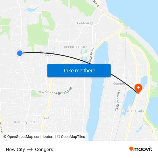 New City to Congers map
