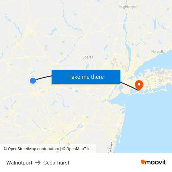 Walnutport to Cedarhurst map
