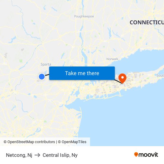 Netcong, Nj to Central Islip, Ny map