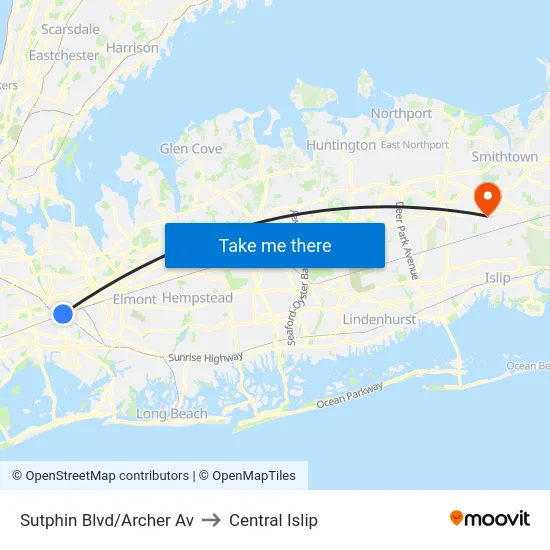 Sutphin Blvd/Archer Av to Central Islip map