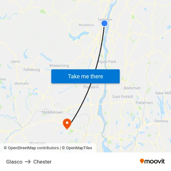 Glasco to Chester map