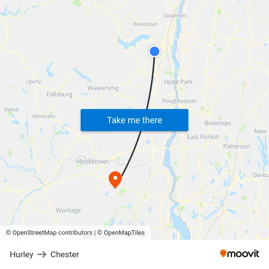 Hurley to Chester map