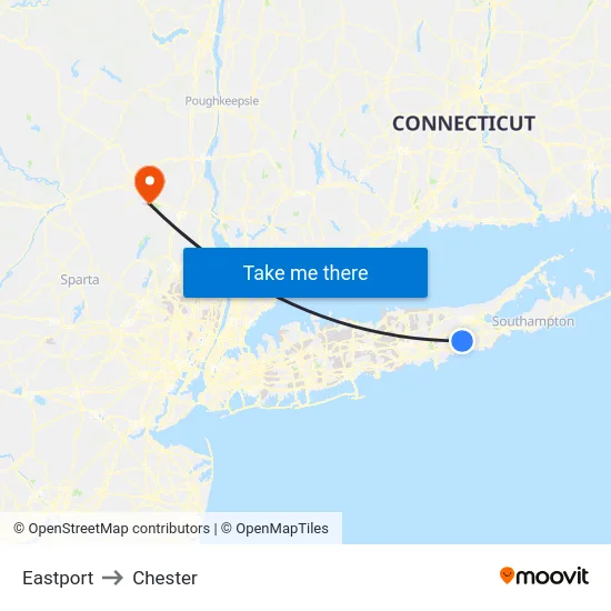 Eastport to Chester map