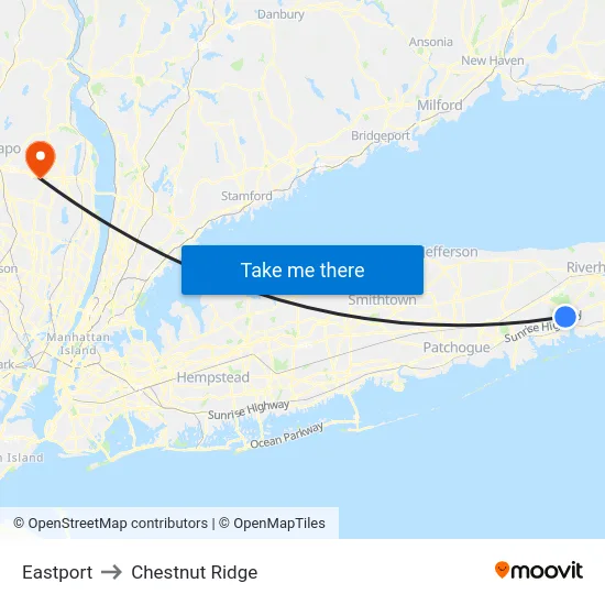 Eastport to Chestnut Ridge map