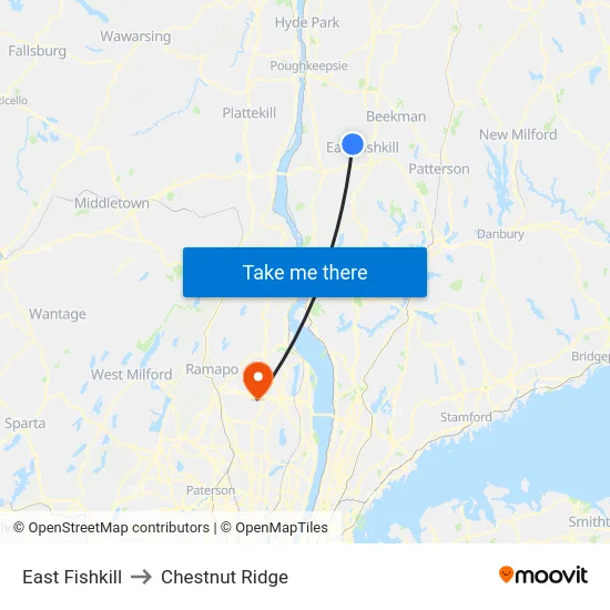 East Fishkill to Chestnut Ridge map