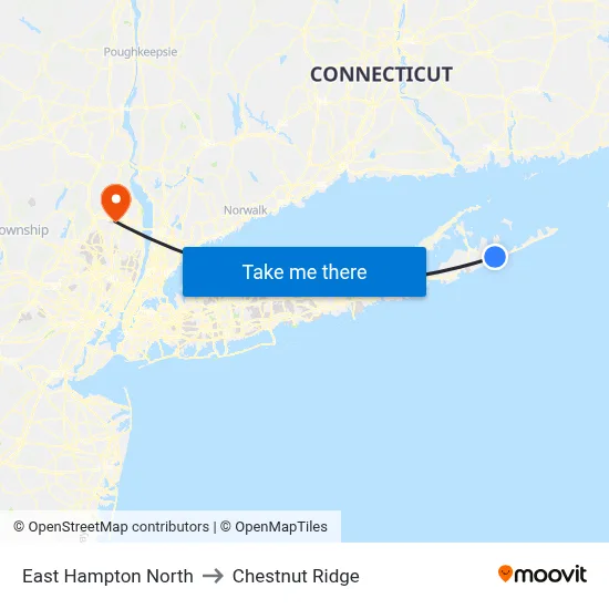 East Hampton North to Chestnut Ridge map