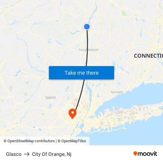 Glasco to City Of Orange, Nj map