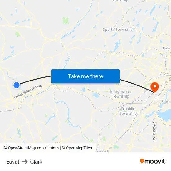 Egypt to Clark map