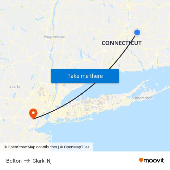 Bolton to Clark, Nj map