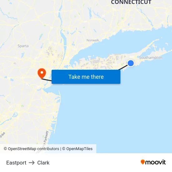 Eastport to Clark map