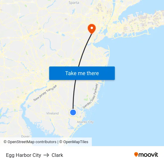 Egg Harbor City to Clark map