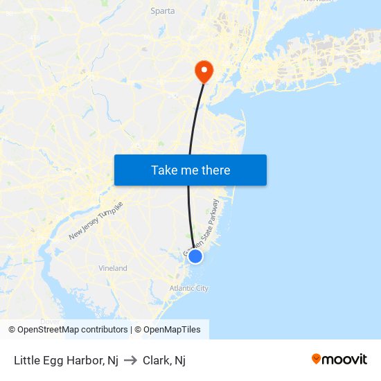 Little Egg Harbor, Nj to Clark, Nj map