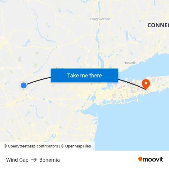 Wind Gap to Bohemia map