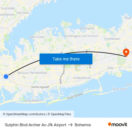 Sutphin Blvd-Archer Av-Jfk Airport to Bohemia map